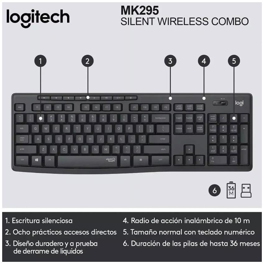 Logitech discount mk295 blanco